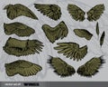 Vector set of Wings Royalty Free Stock Photo