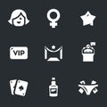 Vector Set of Woman Club Icons.