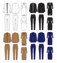 Vector set of women's clothes