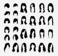 Vector set of women's hairstyles Royalty Free Stock Photo