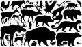 Vector set of woodland animals silhouettes Royalty Free Stock Photo