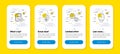 Vector set of Work, Idea and Approved report line icons set. Vector