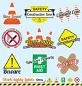 Vector Set: Work Safety Labels and Stickers