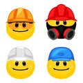 Vector set of worker emoticons