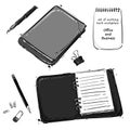 Vector set of working tools: notebook, pen, pencil, eraser, paper clip Royalty Free Stock Photo