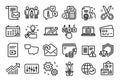 Vector set of World statistics, Receive mail and Speech bubble line icons set. Vector Royalty Free Stock Photo