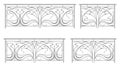 Vector set: wrought iron fence and grilles