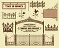 Vector set: wrought iron wicket Royalty Free Stock Photo