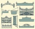 Vector set: wrought iron wicket Royalty Free Stock Photo