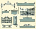 Vector set: wrought iron wicket