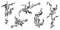 Vector set of y2k style design elements, fire flames, cracks, tattoos. Neo tribal illustrations Royalty Free Stock Photo