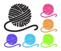 Vector set of yarn ball icons Royalty Free Stock Photo