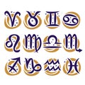 Vector set of Zodiac Signs