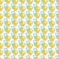 Vector sets of blue, yellow notebooks seamless pattern background. Vertical rows of journals on white backdrop. Cartoon