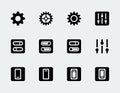 Settings and switches icon set Royalty Free Stock Photo