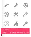 Vector settings wrench icon set