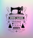 Vector Sewing Classes Poster, Flyer.