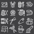Vector sewing equipment icons set Royalty Free Stock Photo