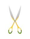 Vector sewing tool for needlework and embroidery. Illustration with scissors. Sewing equipment tailoring fashion pin