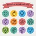 Vector sexual orientation black web icons