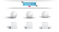 Vector shadows set. Realistic sphere and cube with shadow. Vector Royalty Free Stock Photo