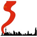Vector Shanghai silhouette skyline