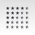 Vector shape star rating bar isolated on transparent background. Element for design your website or app