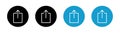 Vector Share Icon In Circle Set. Share Symbol Set