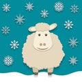 Vector sheep - symbol of 2015 Royalty Free Stock Photo