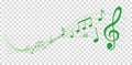 vector sheet music - green musical notes melody on transparent background Royalty Free Stock Photo