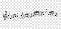 Sheet music - musical notes melody on transparent background Royalty Free Stock Photo