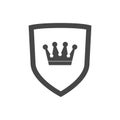 Vector shield icon with crown Royalty Free Stock Photo