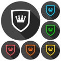 Vector shield icons with crown Royalty Free Stock Photo