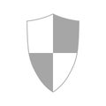 Vector shield light grey warning icon isolated on white background Royalty Free Stock Photo