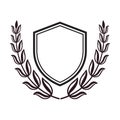 Vector shields and laurel wreaths. Royalty Free Stock Photo