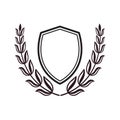 Vector shields and laurel wreaths. Royalty Free Stock Photo