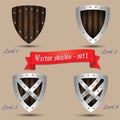 Vector shields - set 1 Royalty Free Stock Photo