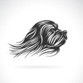 Vector of shih tzu dog head design on white background. Easy editable layered vector illustration. Pet