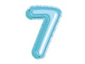 Vector shiny blue number seven air balloon for baby shower birthday party