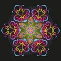 Vector shiny colorful gradient lace snowflake