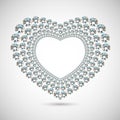 Vector shiny diamond heart on white background