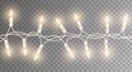 Vector shiny electric lamp garland - christmas decoration element on dark background