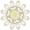 Vector shiny golden lace snowflake. Isolated