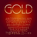 Vector shiny golden letters, symbols and numbers