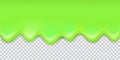 Vector shiny green flowing slime border with shadow isolated on