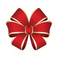 Vector Shiny Red Satin Gift Bow