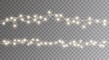 Vector shiny set of seamless light garlands - christmas decoration element on transparent background