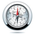 vector shiny silver compass Royalty Free Stock Photo