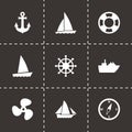 Vector ship and boat icon set