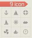 Vector ship and boat icon set